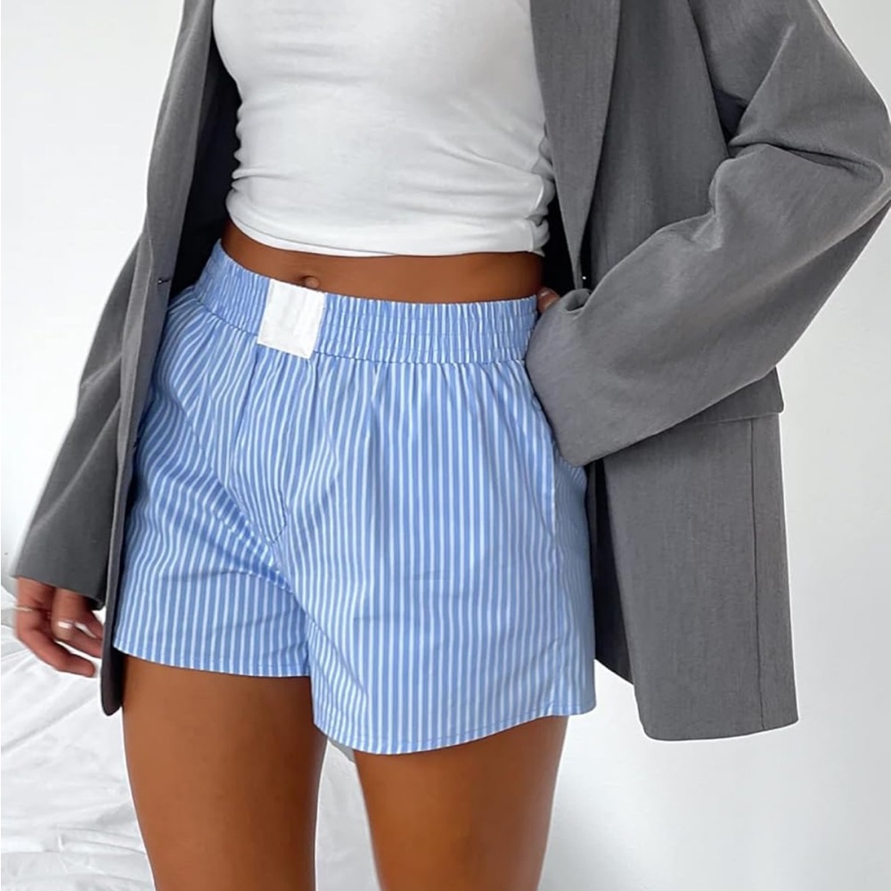 Blue boxer shorts